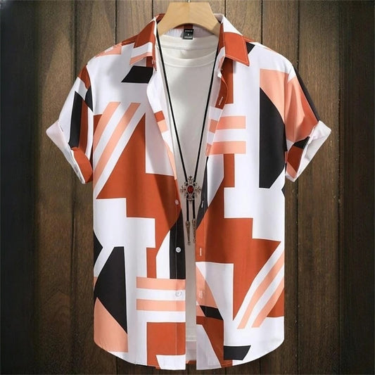 Men’s 3D Digital Print Stitch Shirt – Bold, Stylish & Modern Streetwear