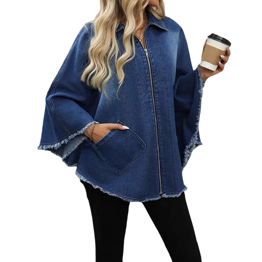 Women’s Fashion Loose Lapel Batwing-Sleeve Jacket Coat – Chic & Effortless Outerwear