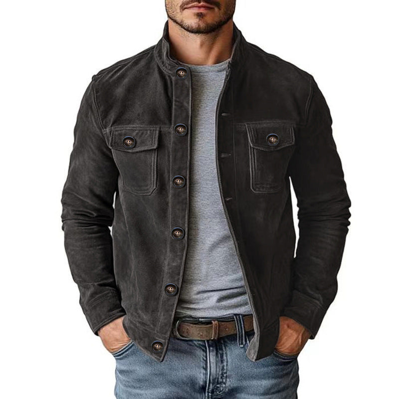 Men’s Vintage Faux Suede Motorcycle Jacket