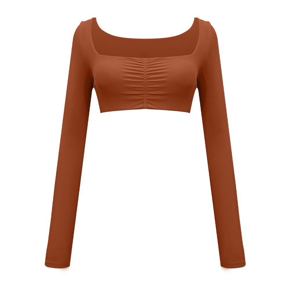 Women’s Solid Color Two-Piece Sports Set – Long Sleeve Top & Flared Pants