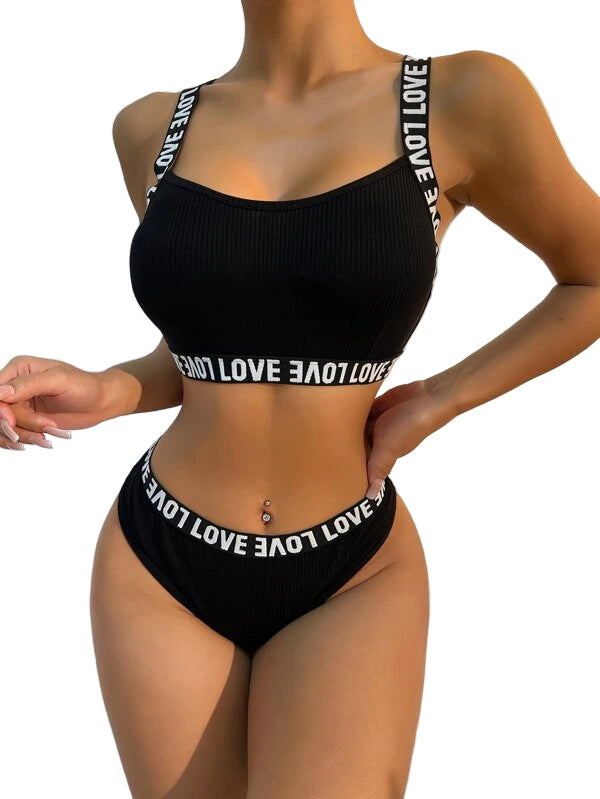 Sexy Mesh Knitted Push-Up Bra & Panty Set – Two-Piece Lingerie
