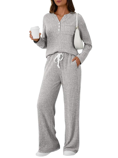 Women’s Two-Piece Lounge Set – Casual Outdoor Pajamas with Top & Pants
