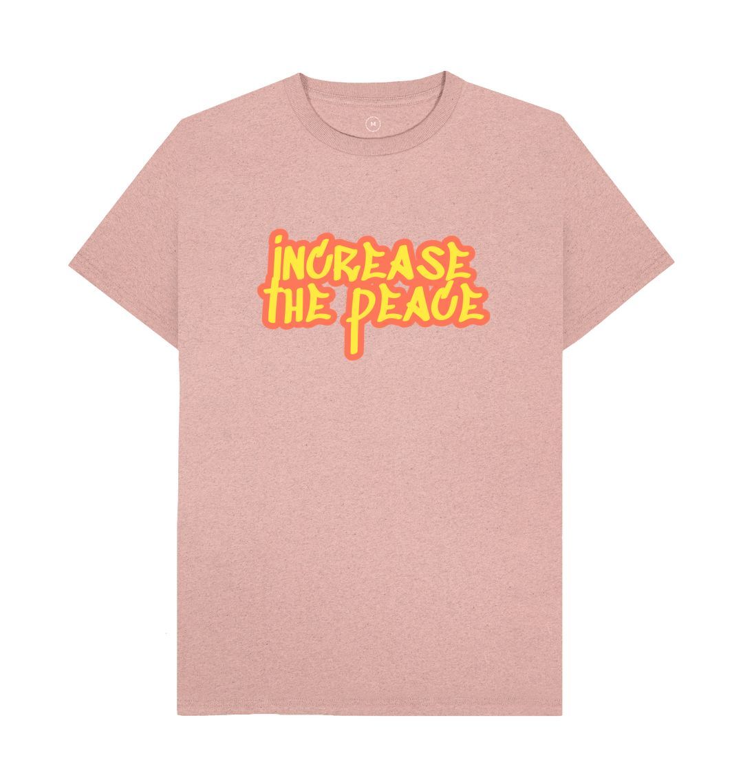 Sunset Pink Increase The Peace Print Men's T-Shirts