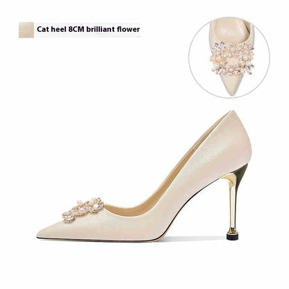 French Wedding Crystal Bridal High Heels – Elegant Sparkling Stiletto Pumps