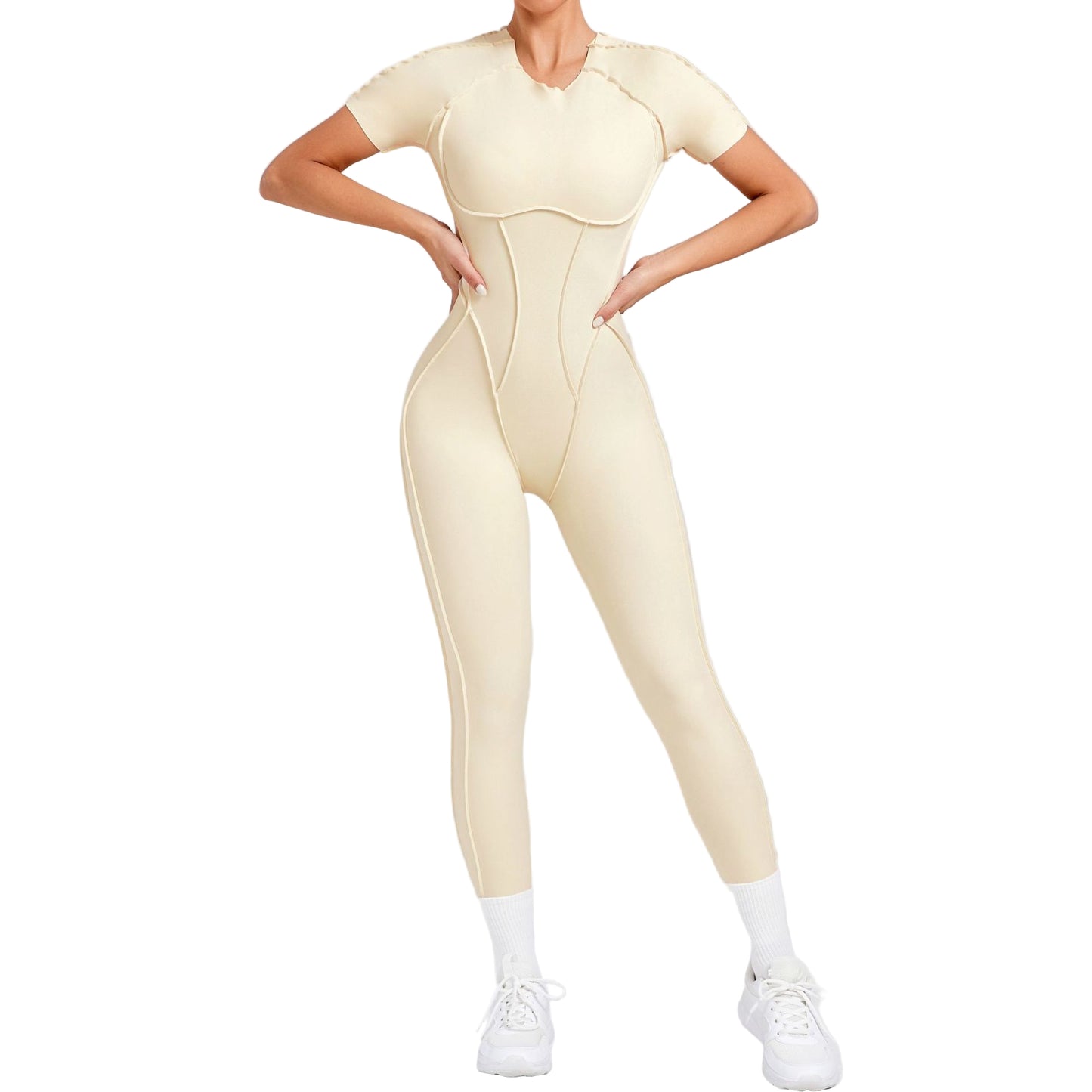 Women’s One-Piece Sports Yoga Jumpsuit – Seamless Fitness Bodysuit for Gym & Activewear