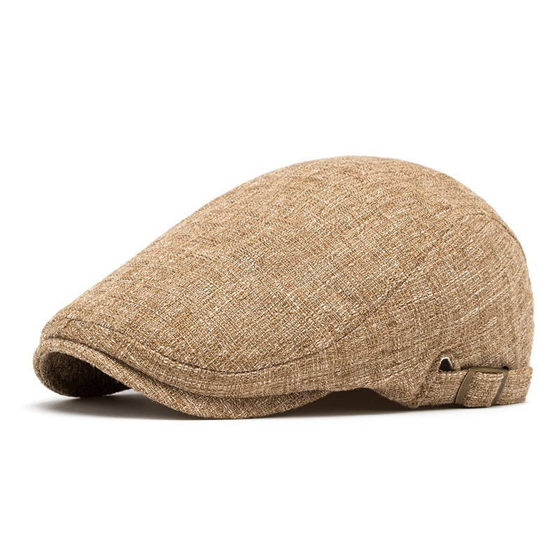 Breathable Cotton And Linen Beret Men's Retro Peaked Cap
