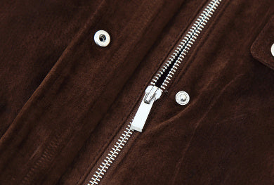 Women’s Suede Jacket with Stylish Pocket Detailing – Chic & Versatile Outerwear