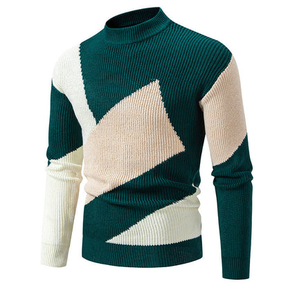 Men’s Round Neck Multicolor Pullover Sweater