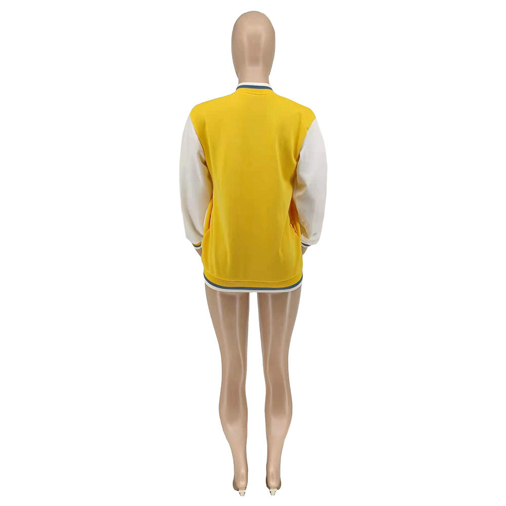 European & American Women’s Fashion Casual Printed Baseball Jacket