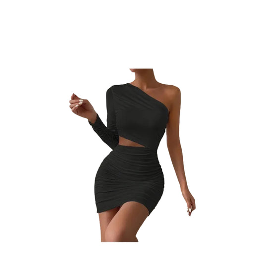 Sexy Cut-Out Irregular Hem Bodycon Dress for Women