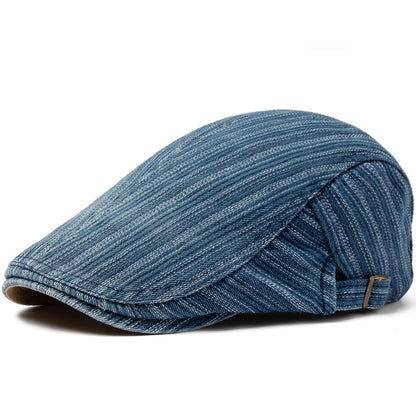 Denim Washed Men's Cotton Sunshade Retro British Stitching Beret