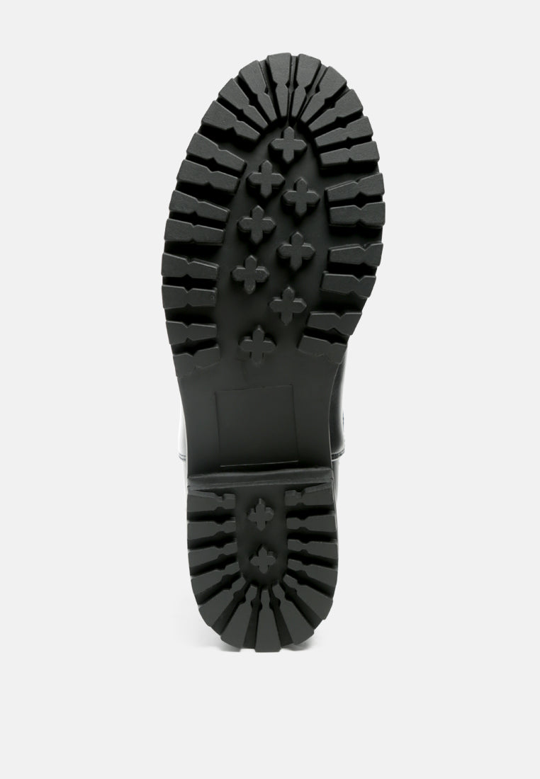 Frothy Buckled Ankle Boots With Croc Detail-1