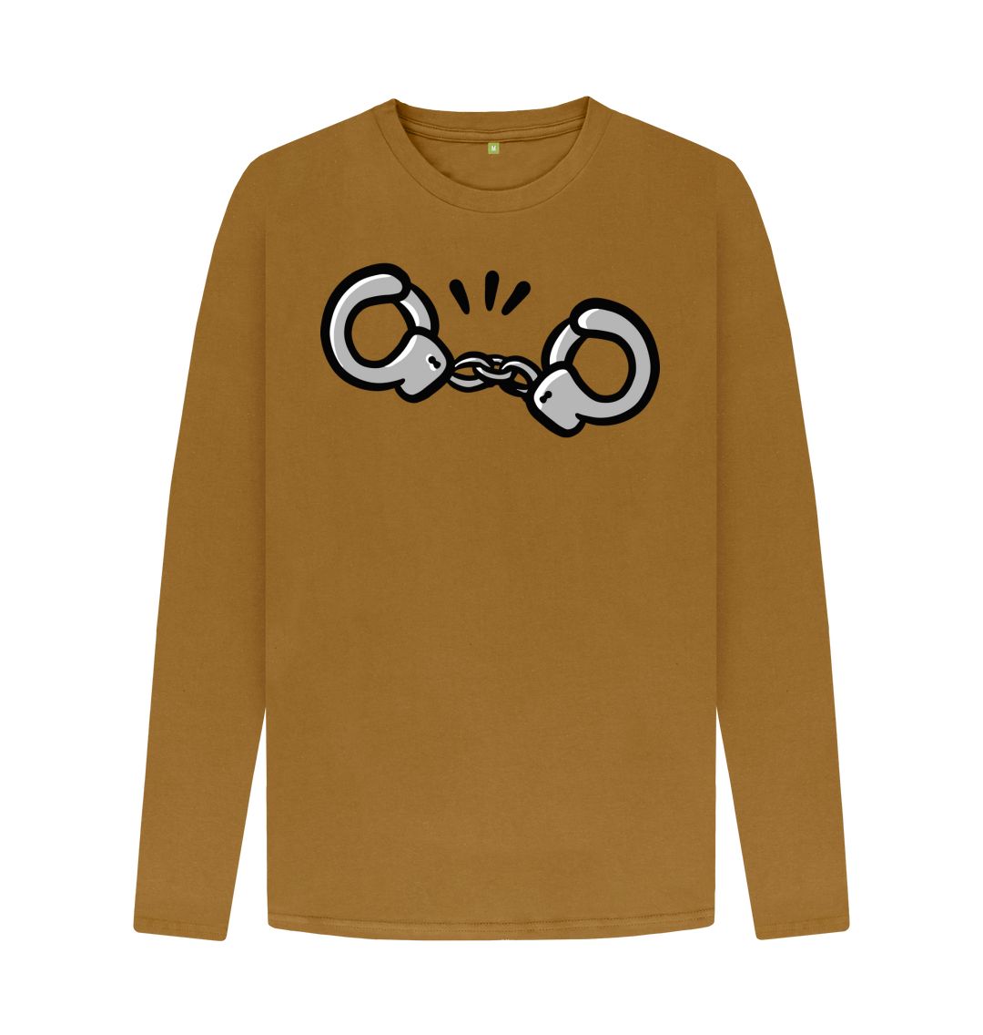 Brown Men Empower cuff Print long Sleeve T-Shirt