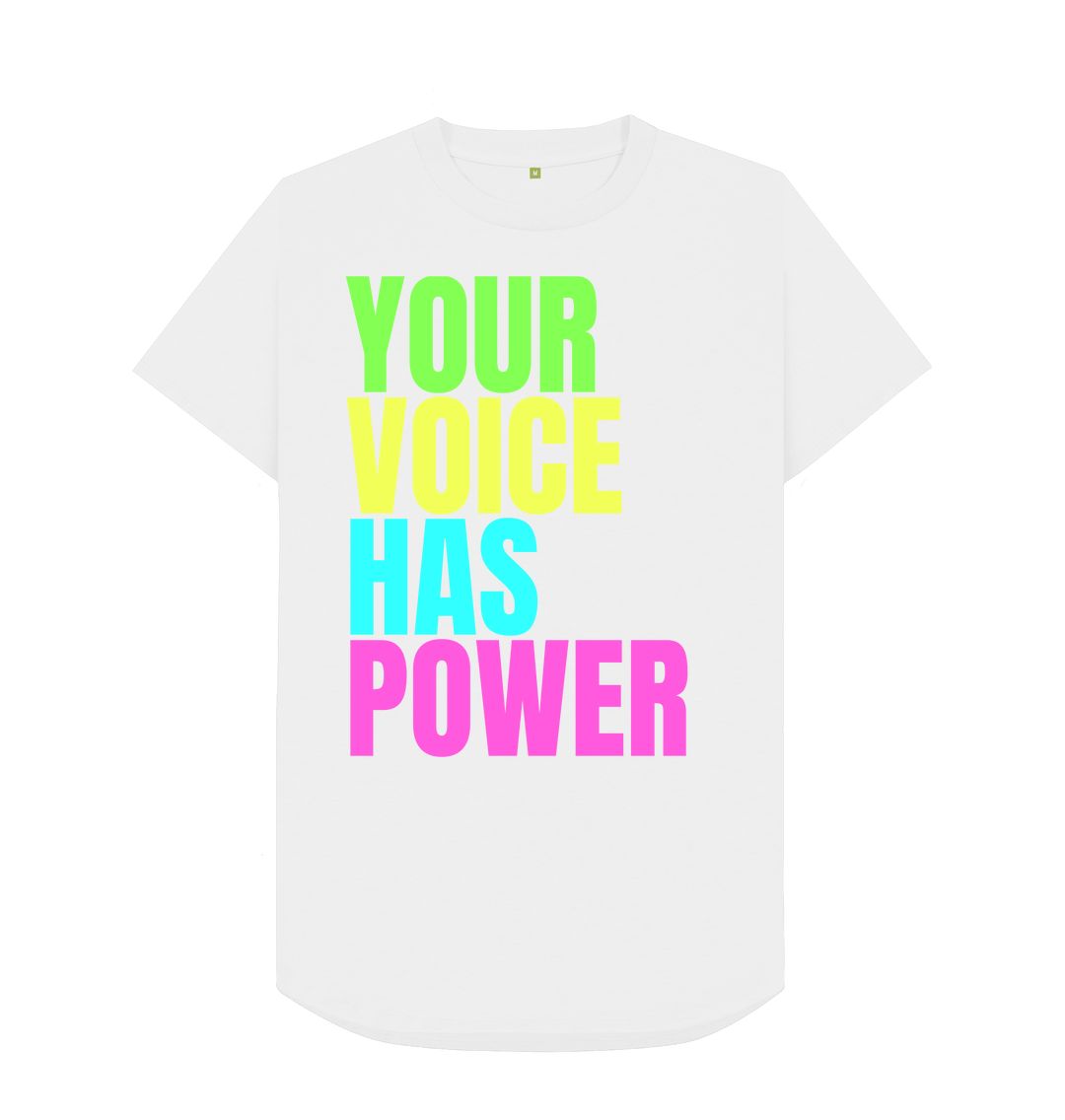 White Your Voice Has Power Men's Print T-Shirts