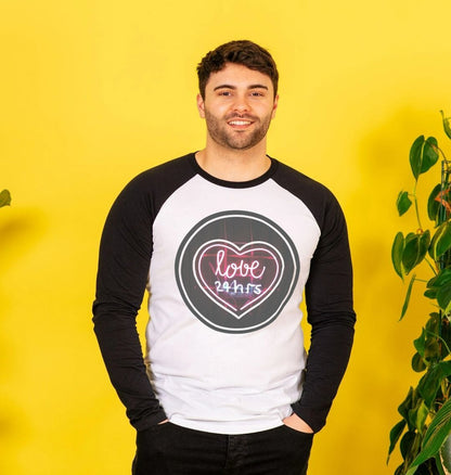 Men's Love 24hrs Heart design Print long Sleeve T-Shirts