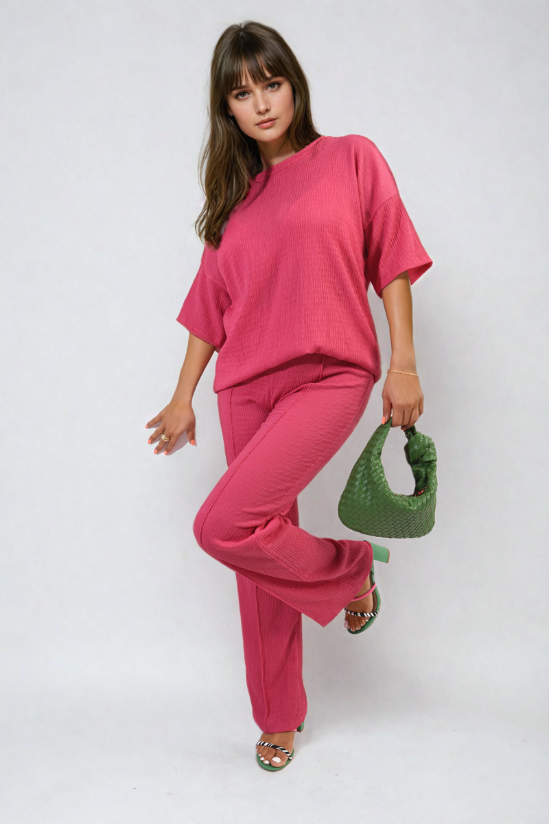 Cheesecloth Pattern Top and Trouser Co-ord Set-8