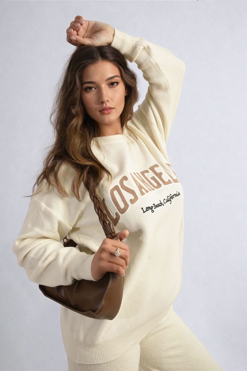 Los Angeles Graphic Long Sleeve Knitted Jumper