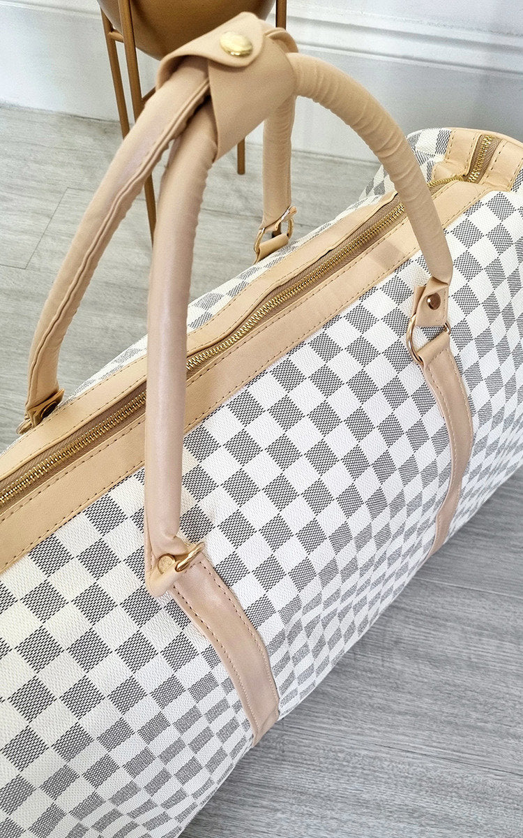 Checked Print Overnight Bag