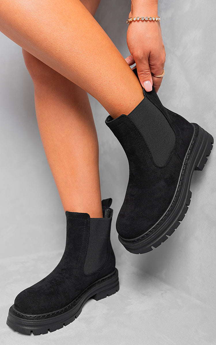 Chunky Chelsea Suede Ankle Boots-3