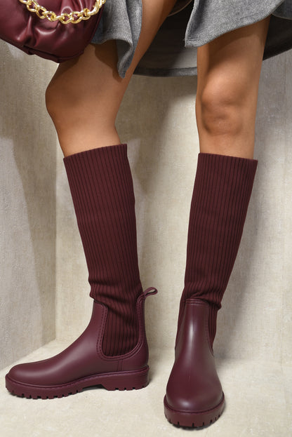 High Sock Platform Boots