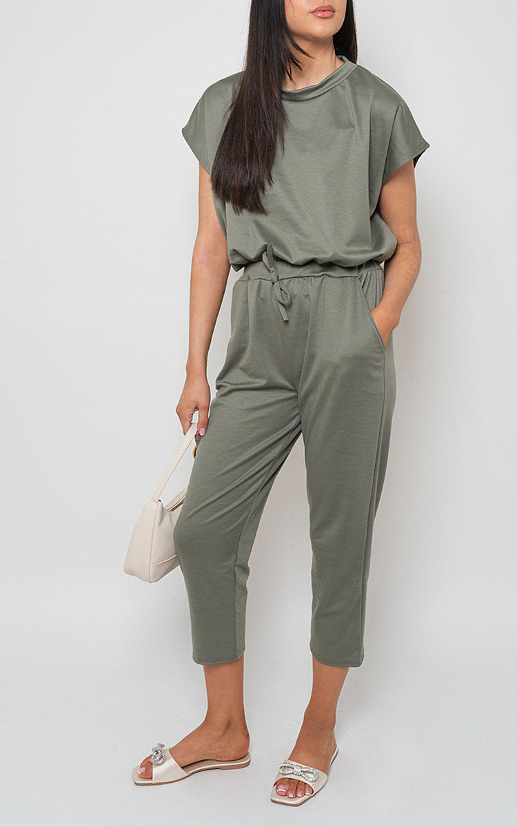 Short Sleeve Boxy Lounge Wear Co-ord Set-10