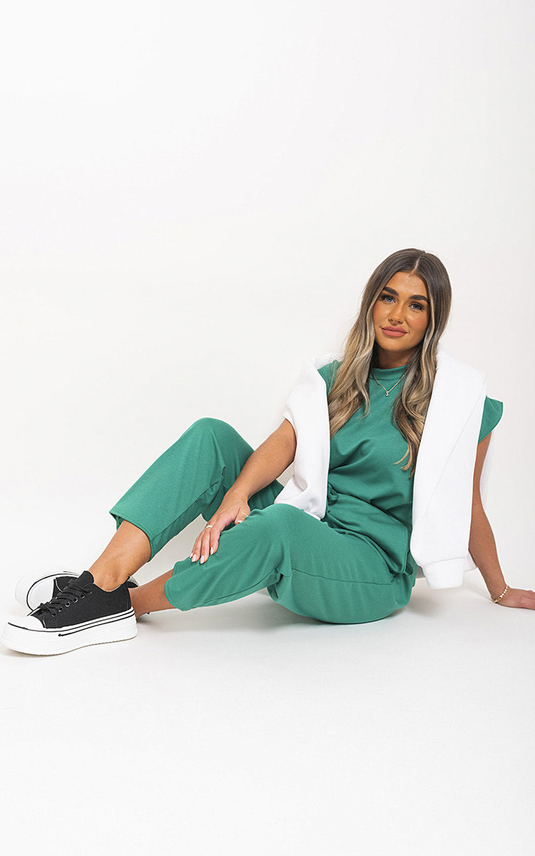 Short Sleeve Boxy Lounge Wear Co-ord Set-6