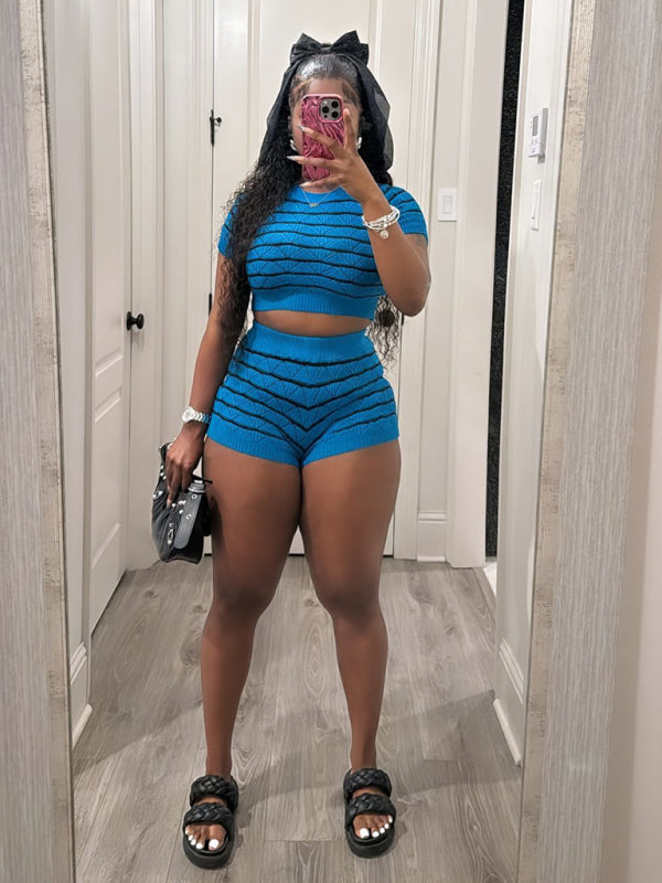 Ladies New Fashion Casual Sweater Suit