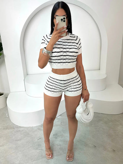 Ladies New Fashion Casual Sweater Suit