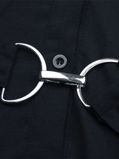 New Commuter Style Shirt Dress, Single-Breasted Long-Sleeve Collared Dress