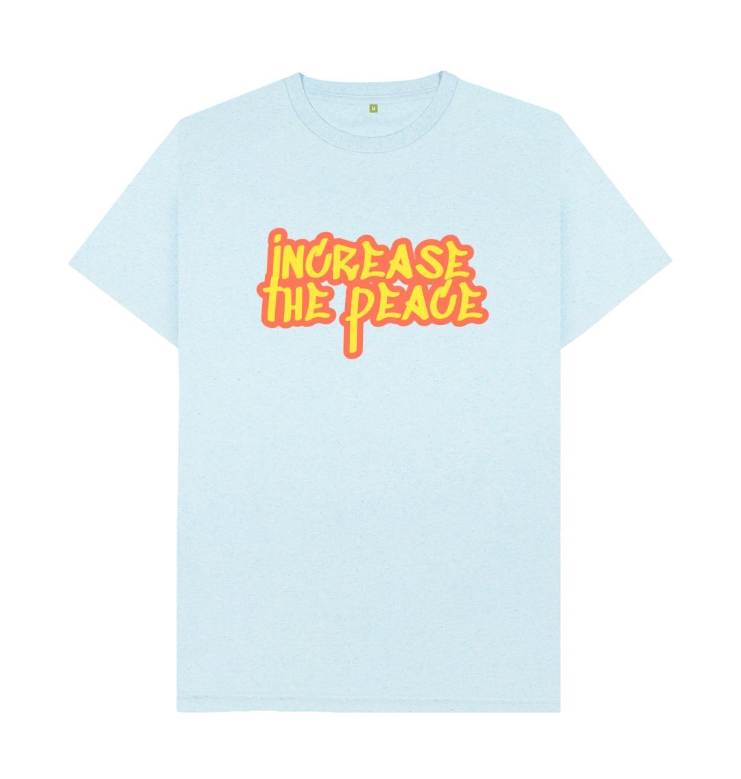 Light Blue Increase The Peace Print Men's T-Shirts