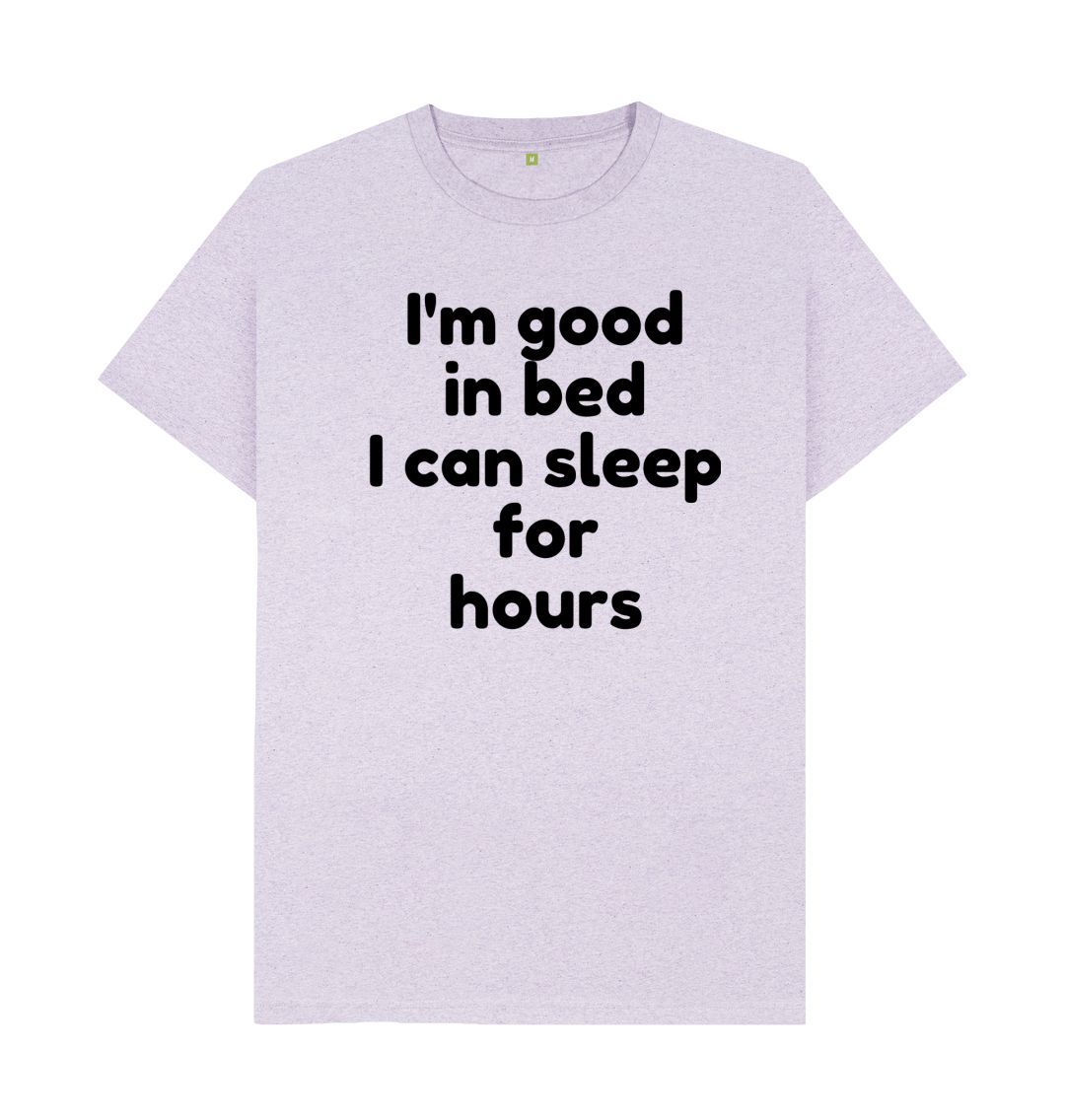 Light Purple Men's I'm Good In Bed Print T-Shirts