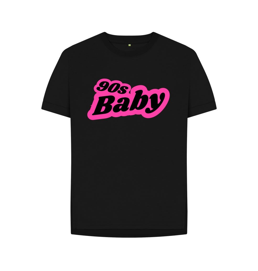 Black Women's 90s Baby Print T-Shirts