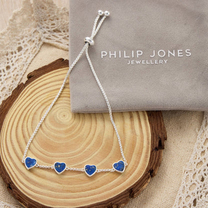 Lapis Gemstone Multi Heart Friendship Bracelet