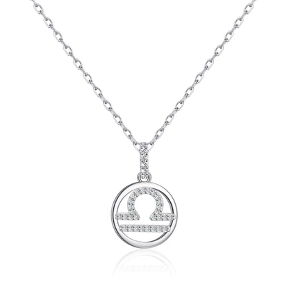Libra Star Sign Zodiac Necklace with Zircondia® Crystals