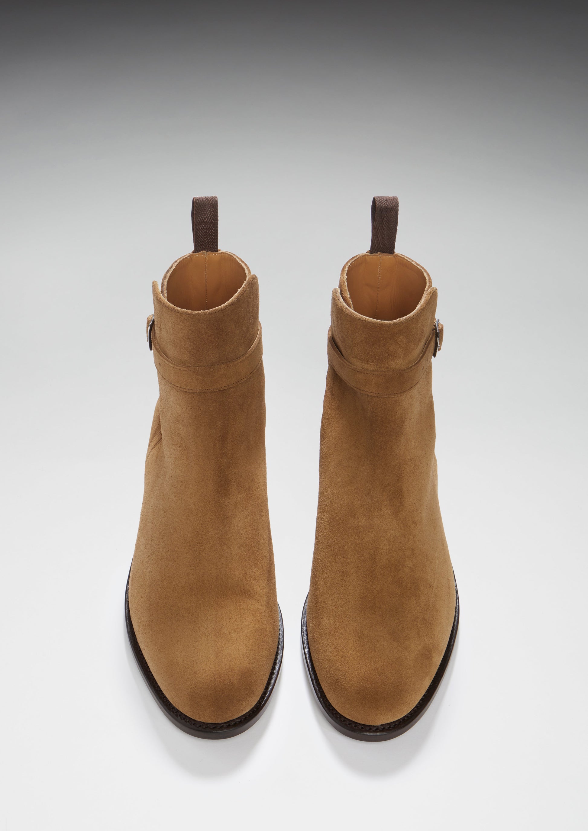 Tobacco Suede Jodhpur Boots, Welted Leather Sole-1