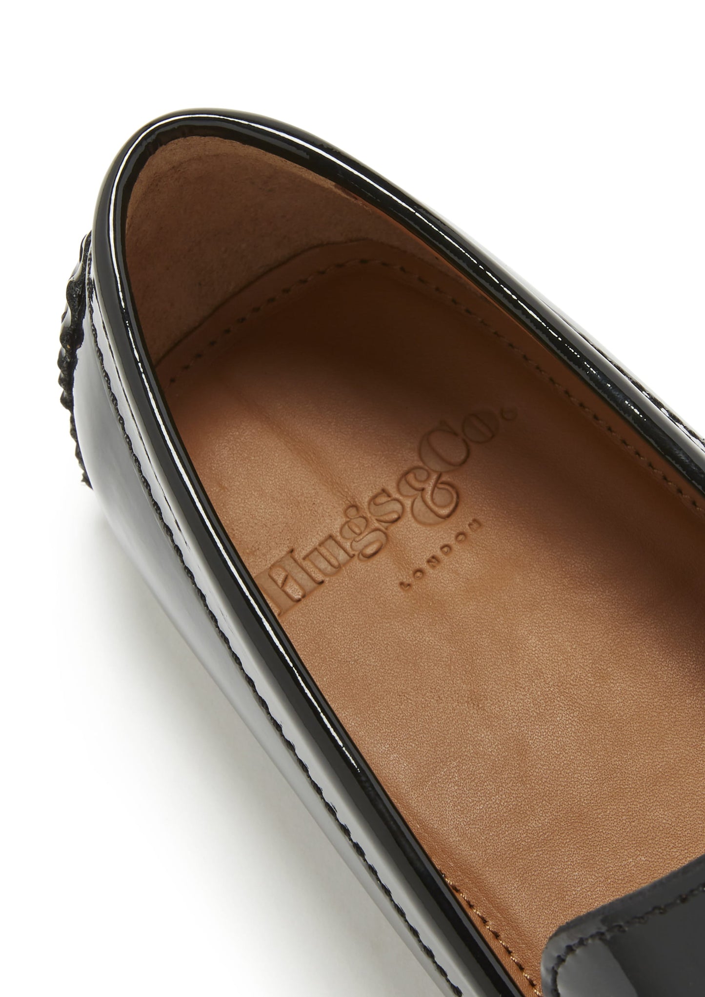 Men’s Penny Driving Loafers – Black Patent Leather Slip-On Dress Shoes