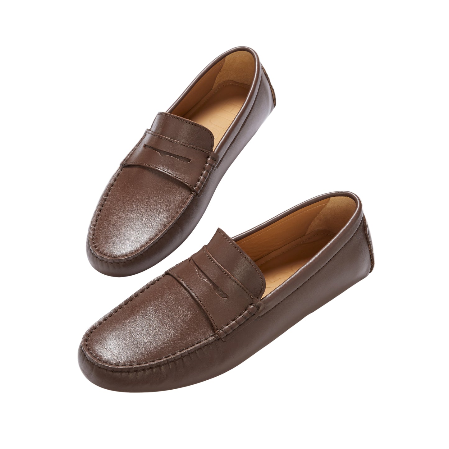 Men’s Penny Driving Loafers – Classic Brown Leather Slip-On Shoes