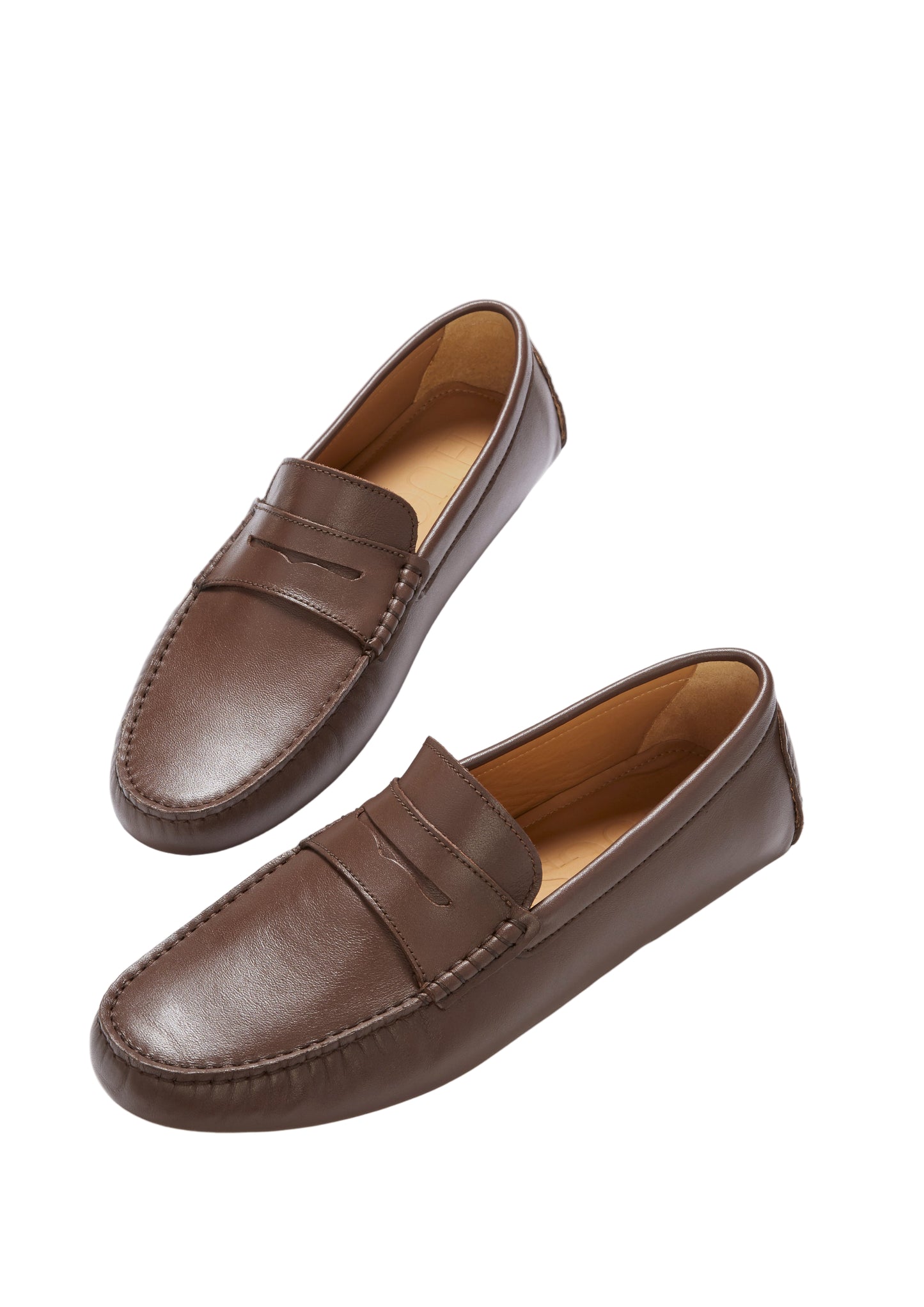 Men’s Penny Driving Loafers – Classic Brown Leather Slip-On Shoes