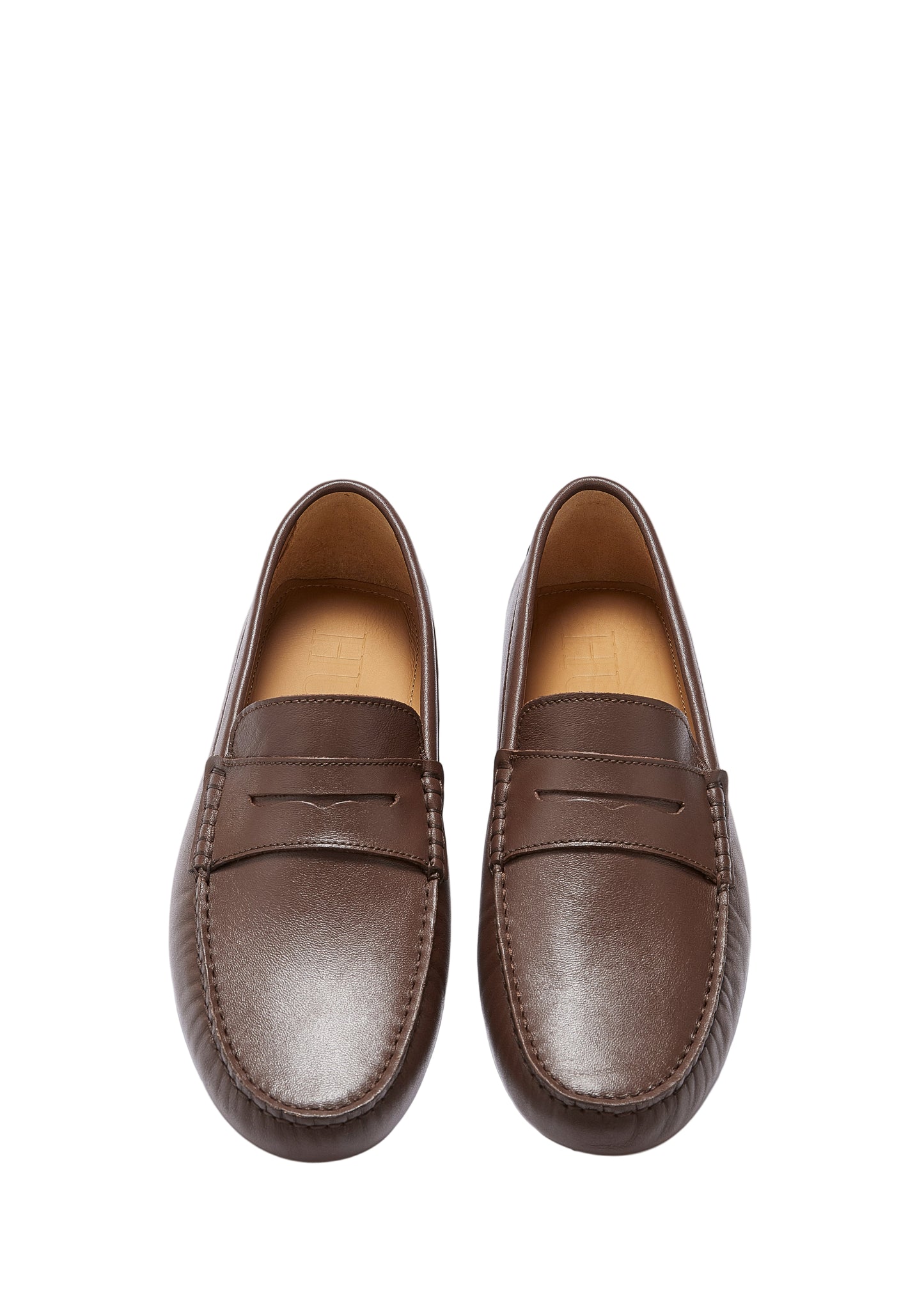 Men’s Penny Driving Loafers – Classic Brown Leather Slip-On Shoes