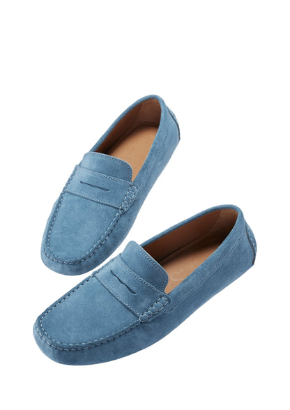 Penny Driving Loafers, petrol blue suede