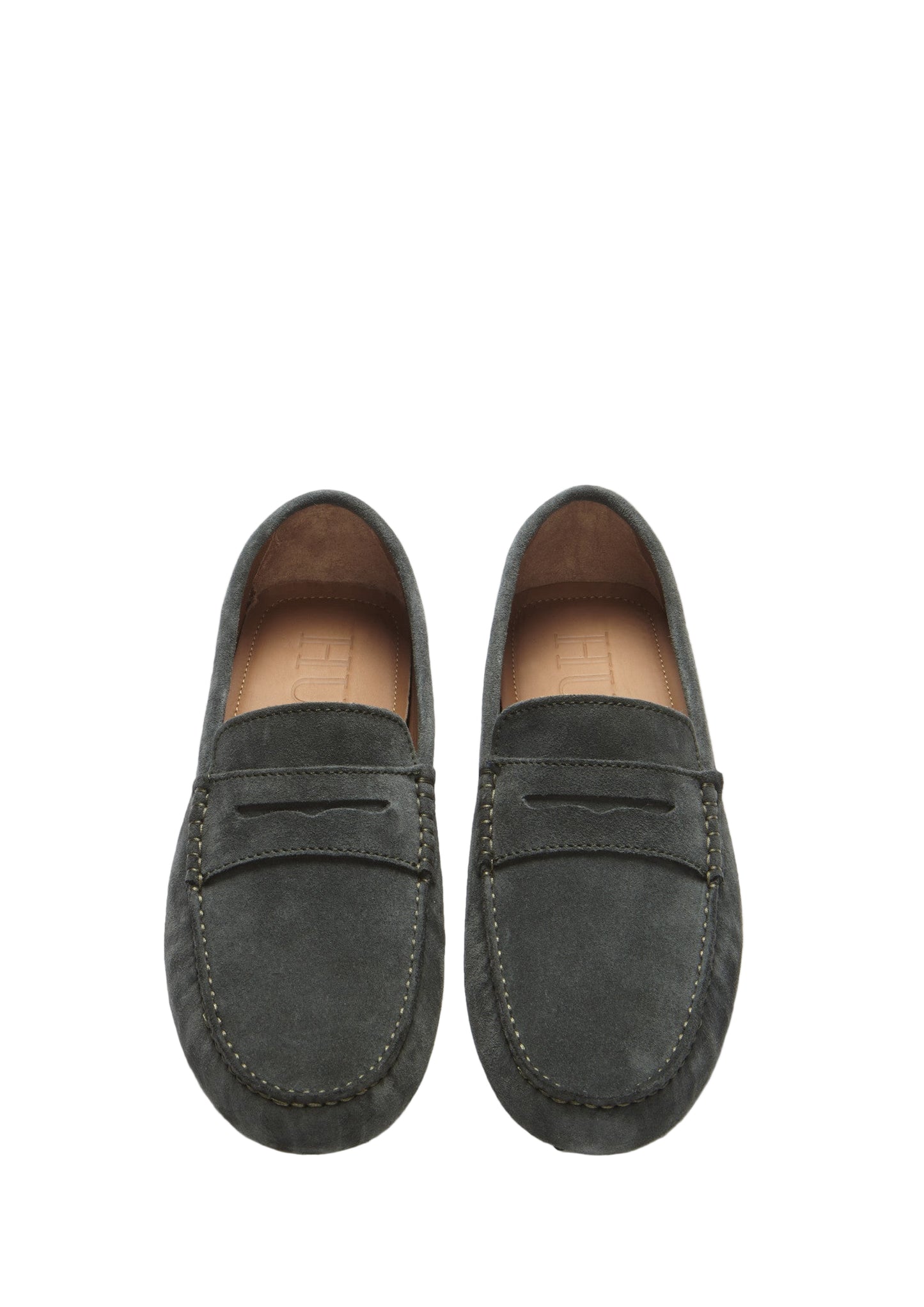 Men’s Penny Driving Loafers – Racing Green Suede Slip-On Shoes