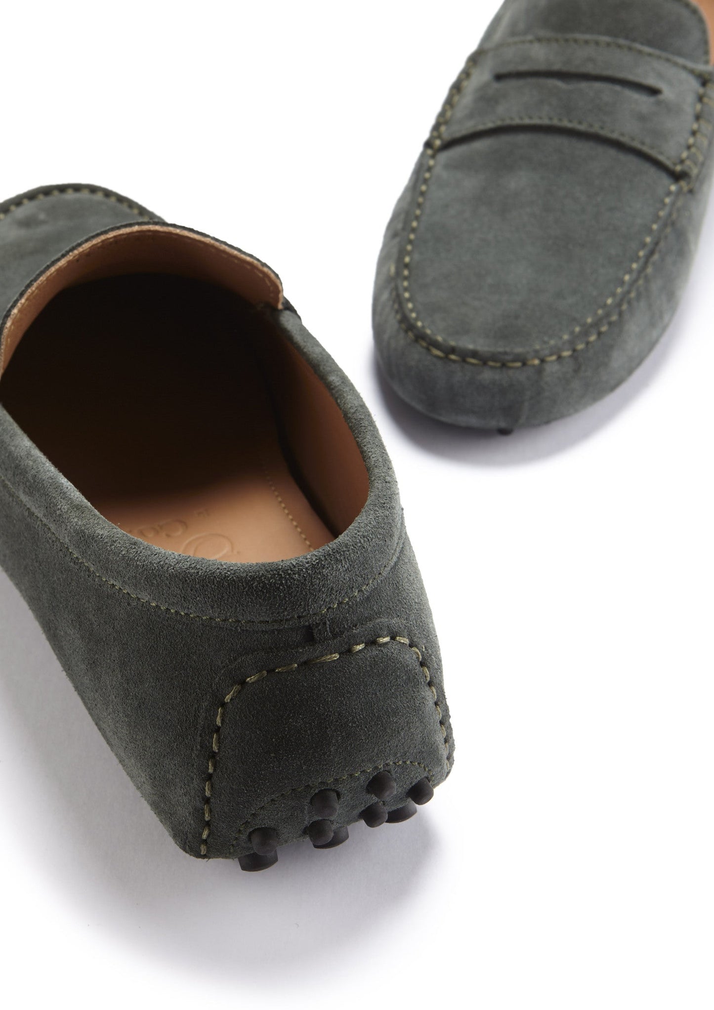 Men’s Penny Driving Loafers – Racing Green Suede Slip-On Shoes