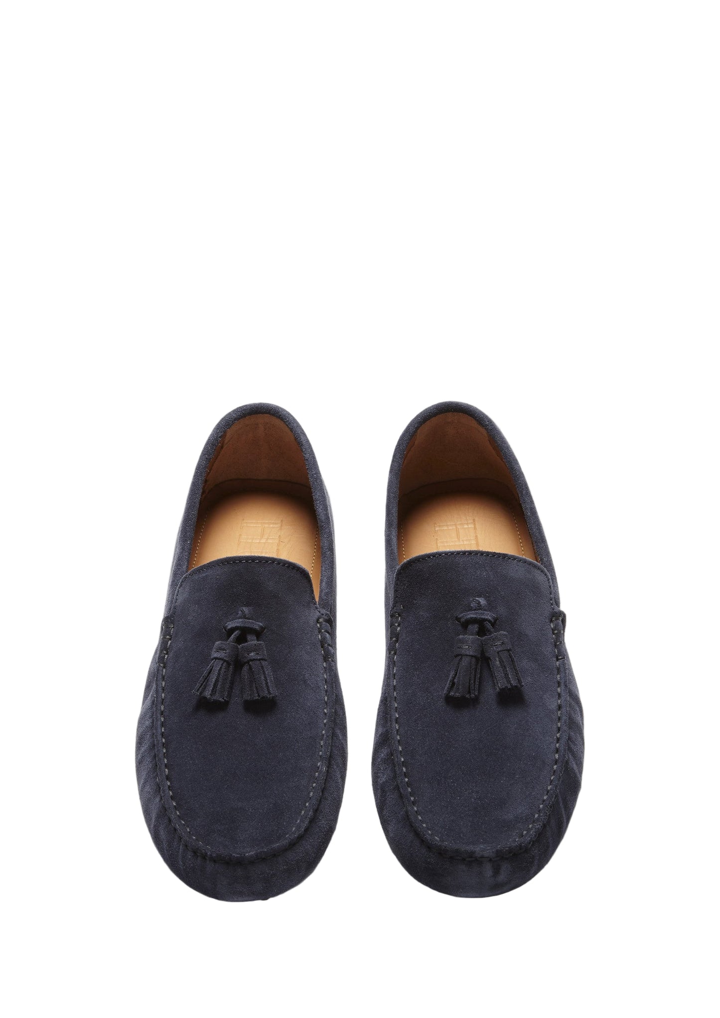 Men’s Tasselled Driving Loafers – Premium Navy Blue Suede Slip-On Shoes