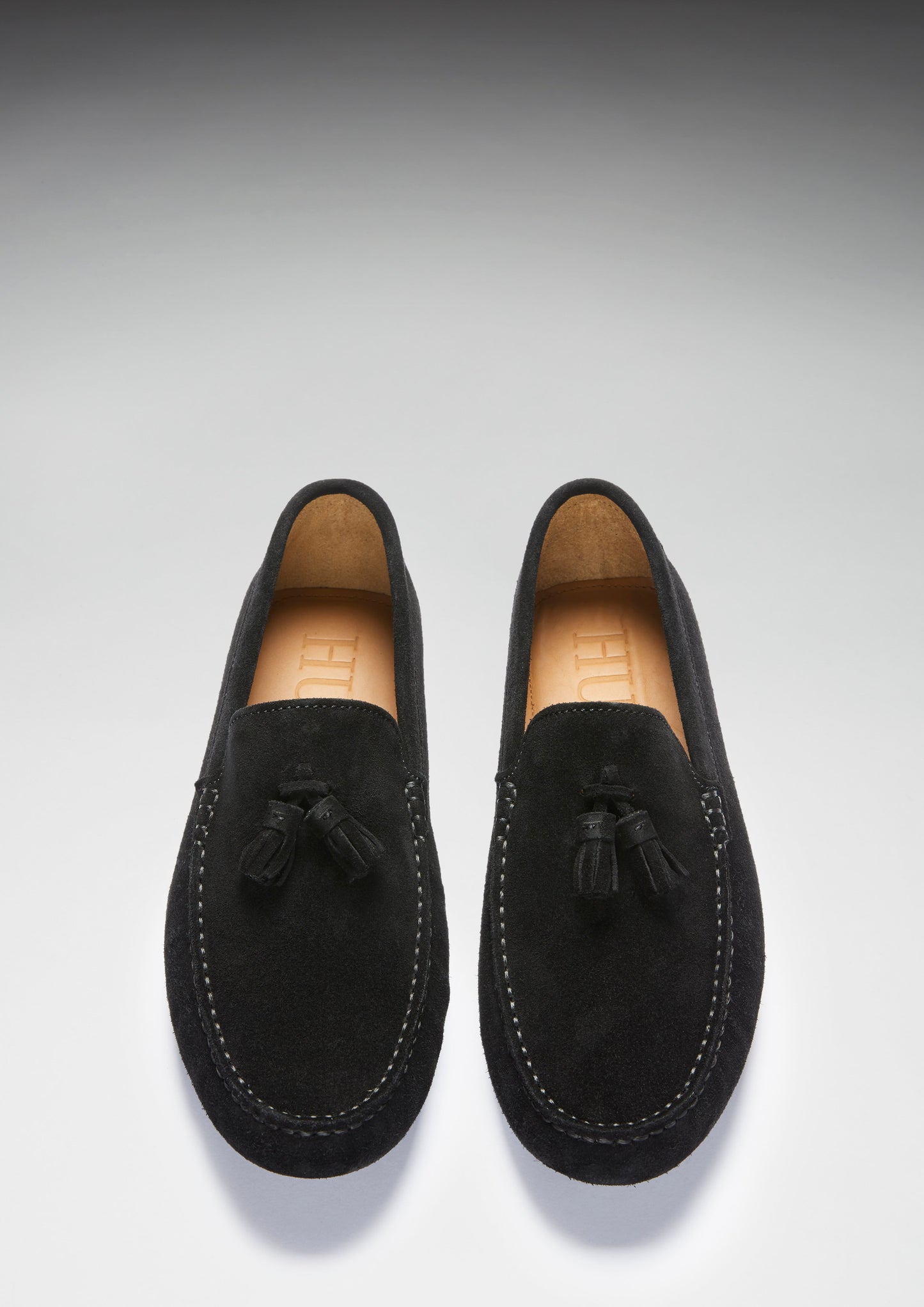 Tasselled Driving Loafers, black suede-2