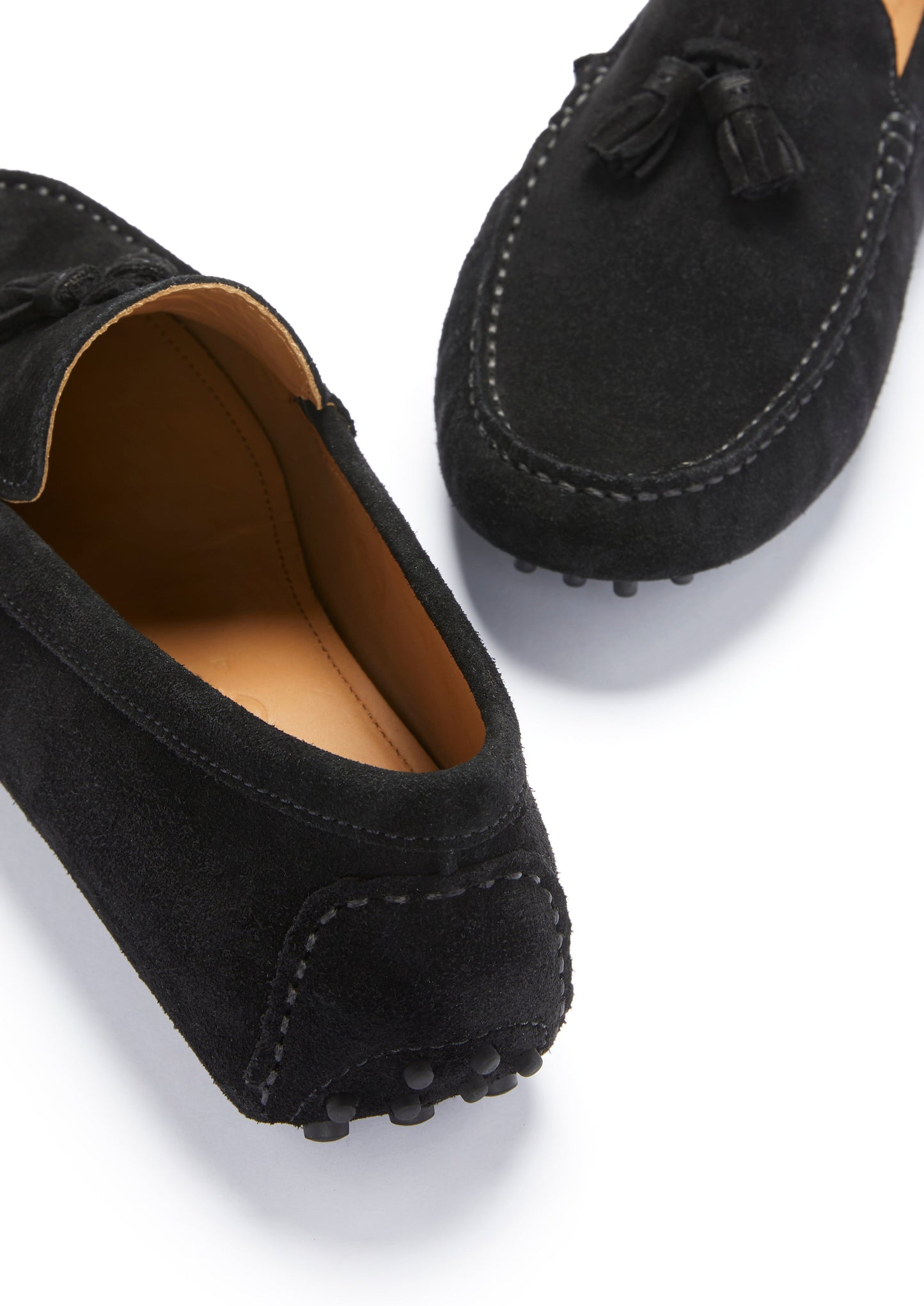 Tasselled Driving Loafers, black suede-3
