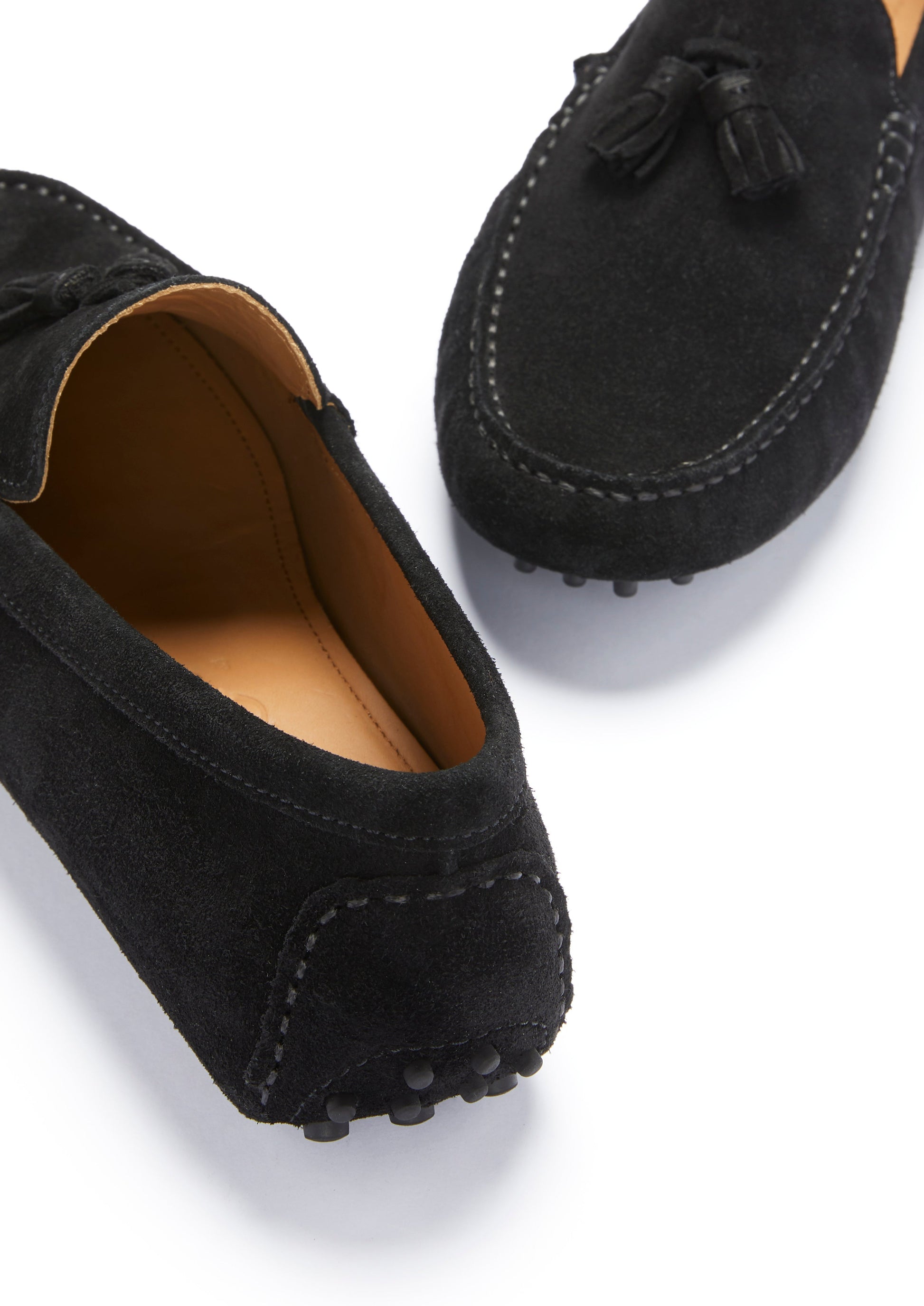 Tasselled Driving Loafers, black suede-3