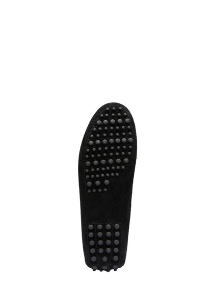 Men’s Tasselled Driving Loafers – Classic Black Suede Slip-On Shoes