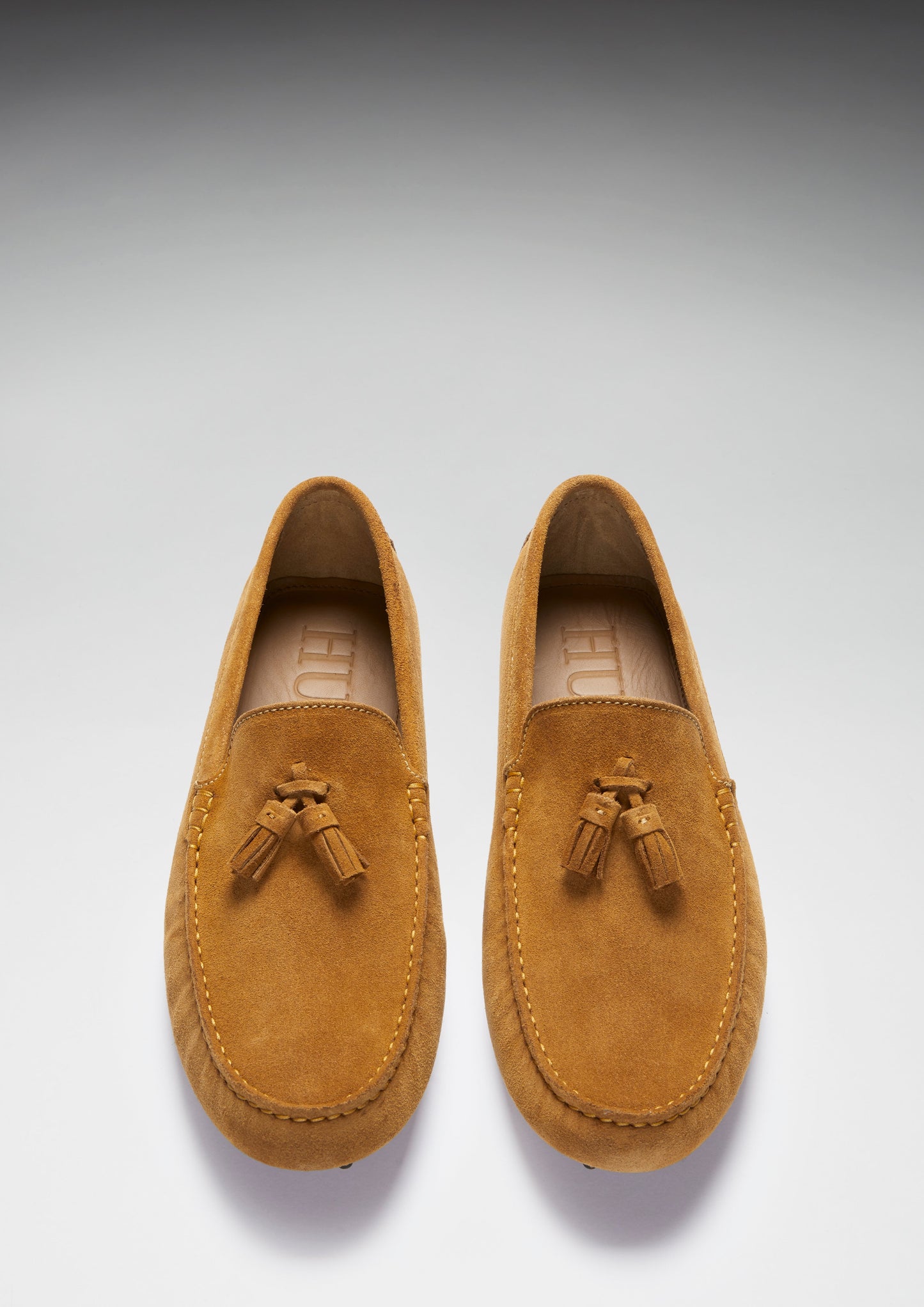 Men’s Tasselled Driving Loafers Premium Tobacco Suede Slip-On Shoes
