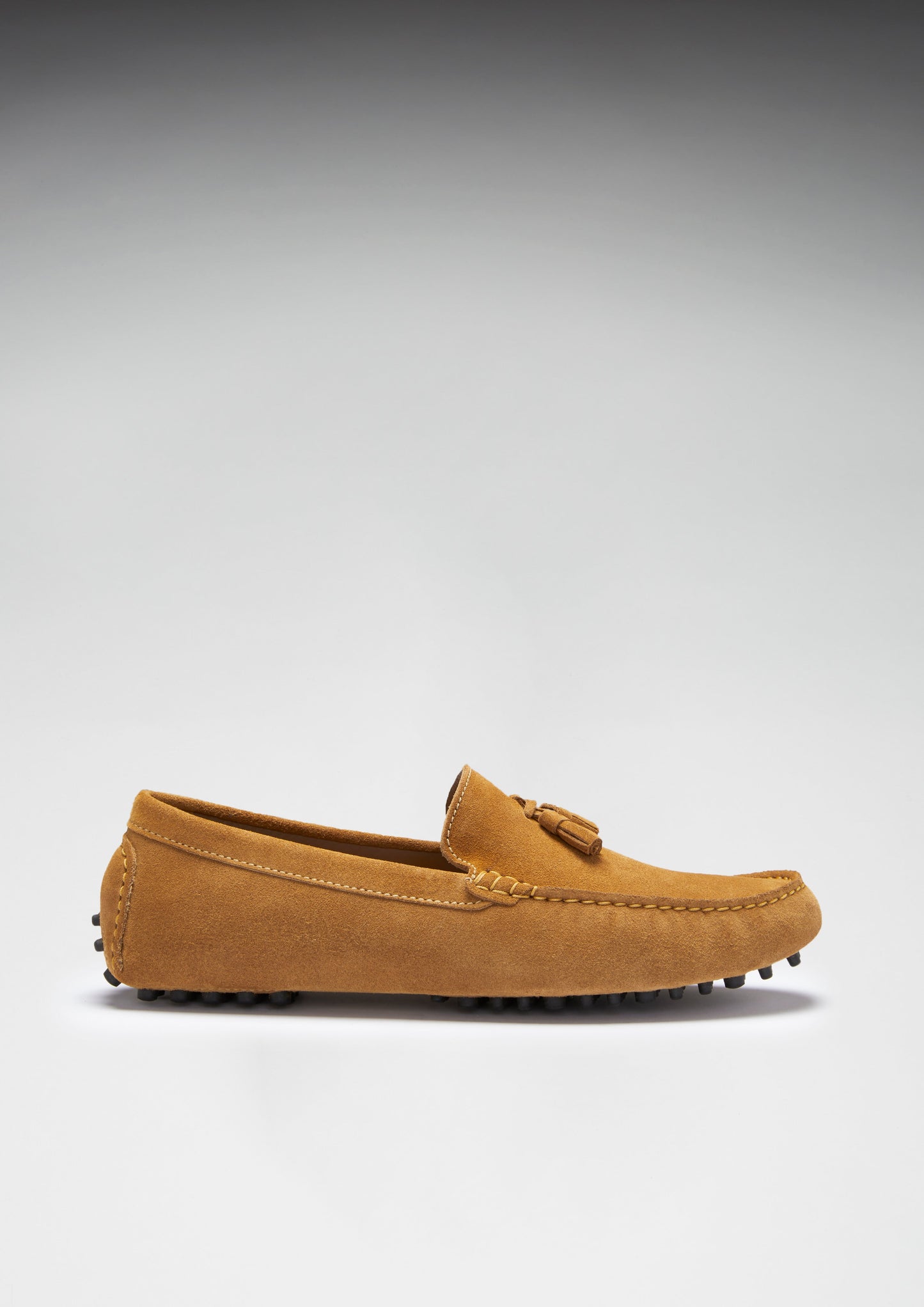 Men’s Tasselled Driving Loafers Premium Tobacco Suede Slip-On Shoes