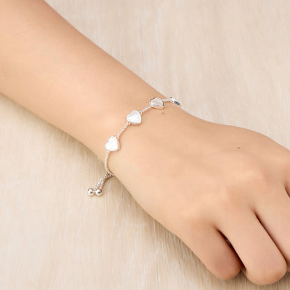 Mother of Pearl Gemstone Multi Heart Friendship Bracelet